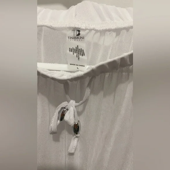 New White sheer beachwear pants - Picture 4 of 6